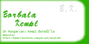 borbala kempl business card